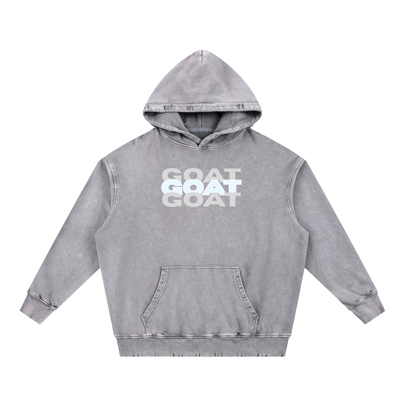 Snow Wash Hand-Frayed Heavyweight  Hoodie